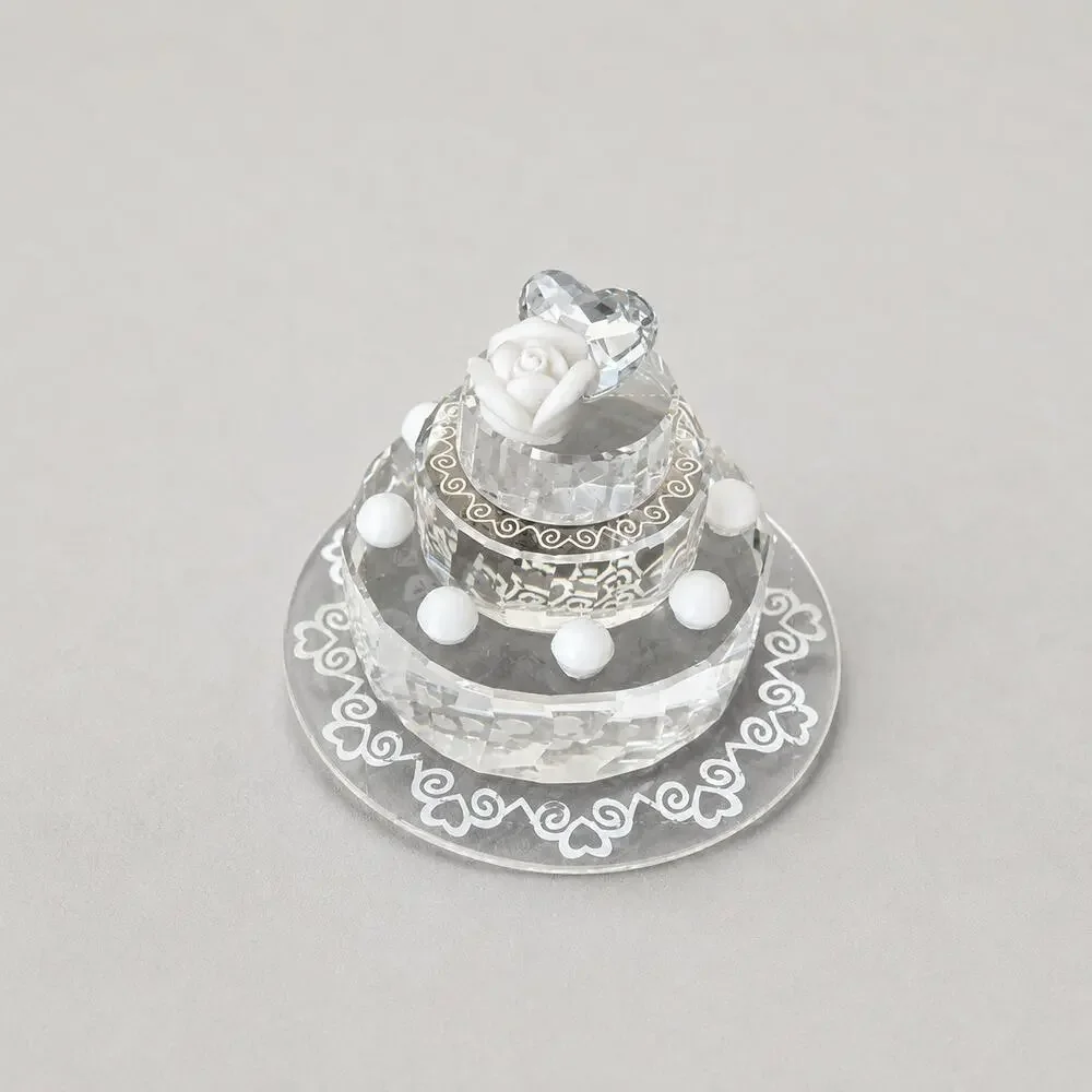 Swarovski Wedding Cake 995052 Vintage Crystal Glass Figurine Miniature Ornament